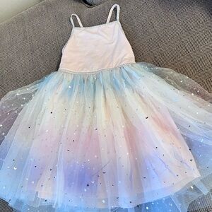 Girl Pink Tulle Dress with Silver Accents